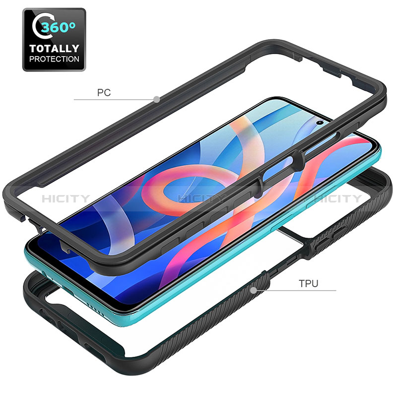 Silikon Schutzhülle Rahmen Tasche Hülle Durchsichtig Transparent 360 Grad Ganzkörper ZJ4 für Xiaomi Redmi Note 11T 5G groß