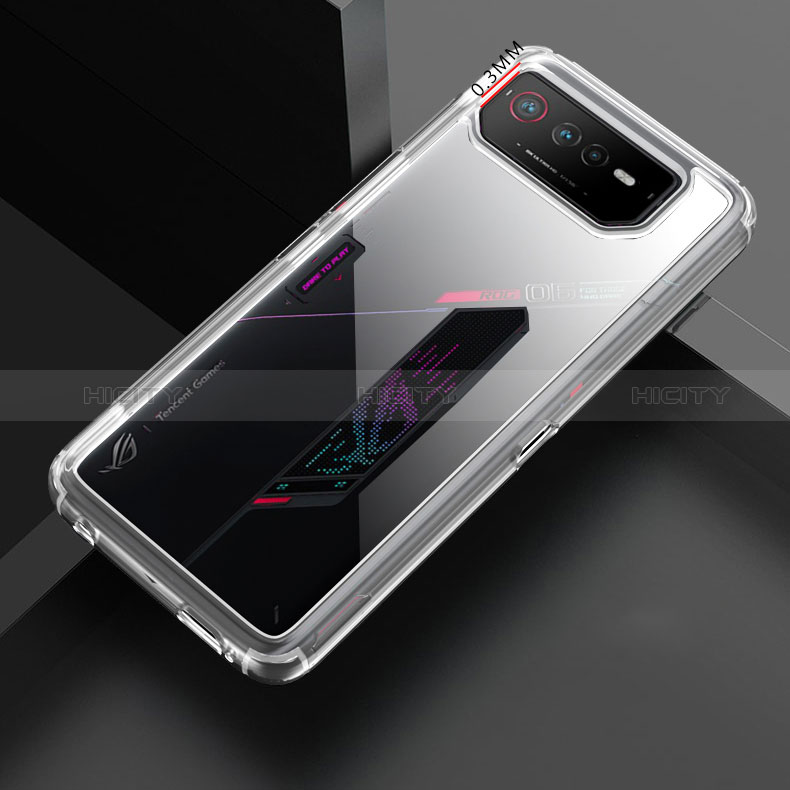 Silikon Schutzhülle Rahmen Tasche Hülle Durchsichtig Transparent 360 Grad Ganzkörper ZJ5 für Asus ROG Phone 6