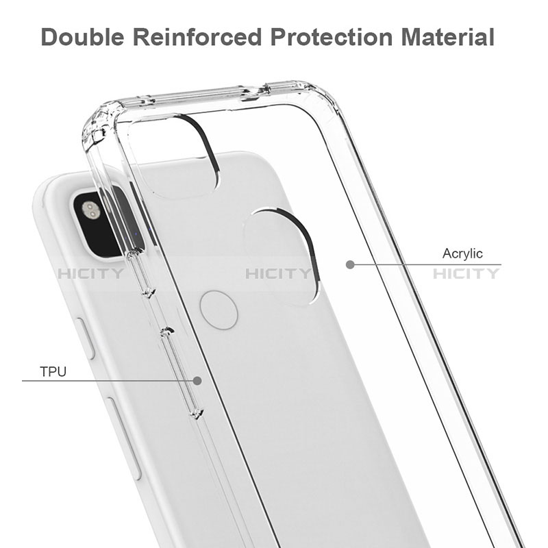 Silikon Schutzhülle Rahmen Tasche Hülle Durchsichtig Transparent 360 Grad Ganzkörper ZJ5 für Google Pixel 4a