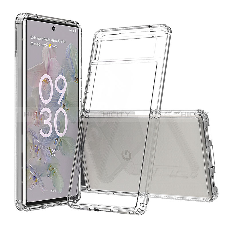 Silikon Schutzhülle Rahmen Tasche Hülle Durchsichtig Transparent 360 Grad Ganzkörper ZJ5 für Google Pixel 6a 5G groß