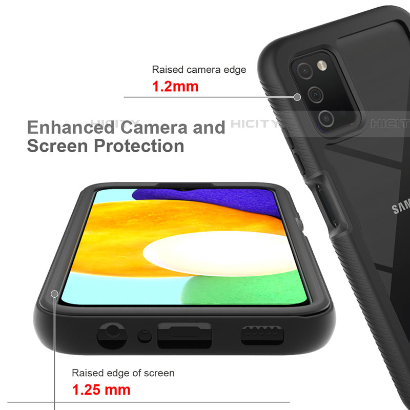 Silikon Schutzhülle Rahmen Tasche Hülle Durchsichtig Transparent 360 Grad Ganzkörper ZJ5 für Samsung Galaxy A03s