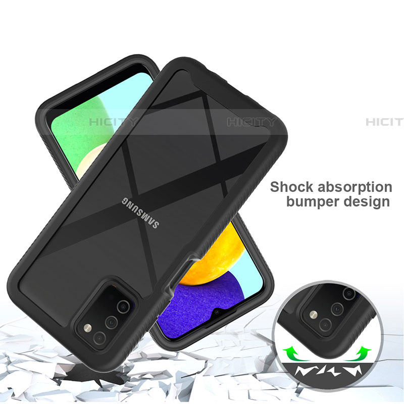 Silikon Schutzhülle Rahmen Tasche Hülle Durchsichtig Transparent 360 Grad Ganzkörper ZJ5 für Samsung Galaxy A03s groß