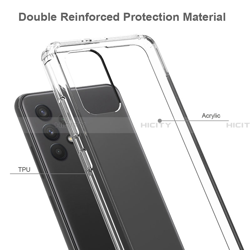 Silikon Schutzhülle Rahmen Tasche Hülle Durchsichtig Transparent 360 Grad Ganzkörper ZJ5 für Samsung Galaxy A32 4G