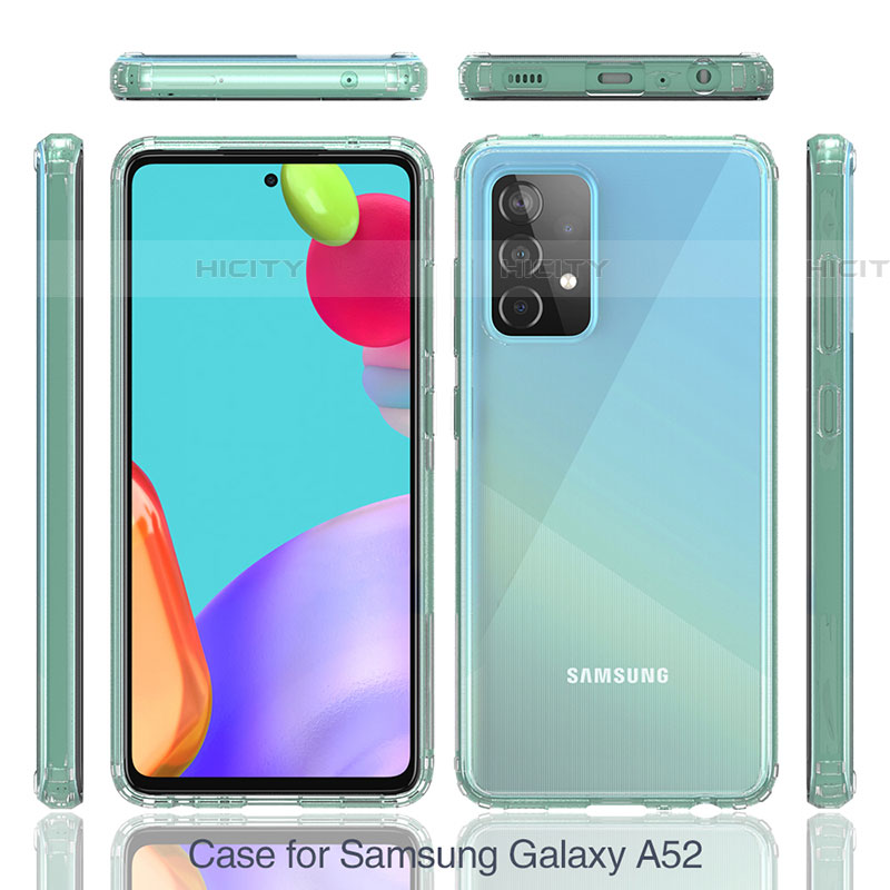 Silikon Schutzhülle Rahmen Tasche Hülle Durchsichtig Transparent 360 Grad Ganzkörper ZJ5 für Samsung Galaxy A52 4G groß