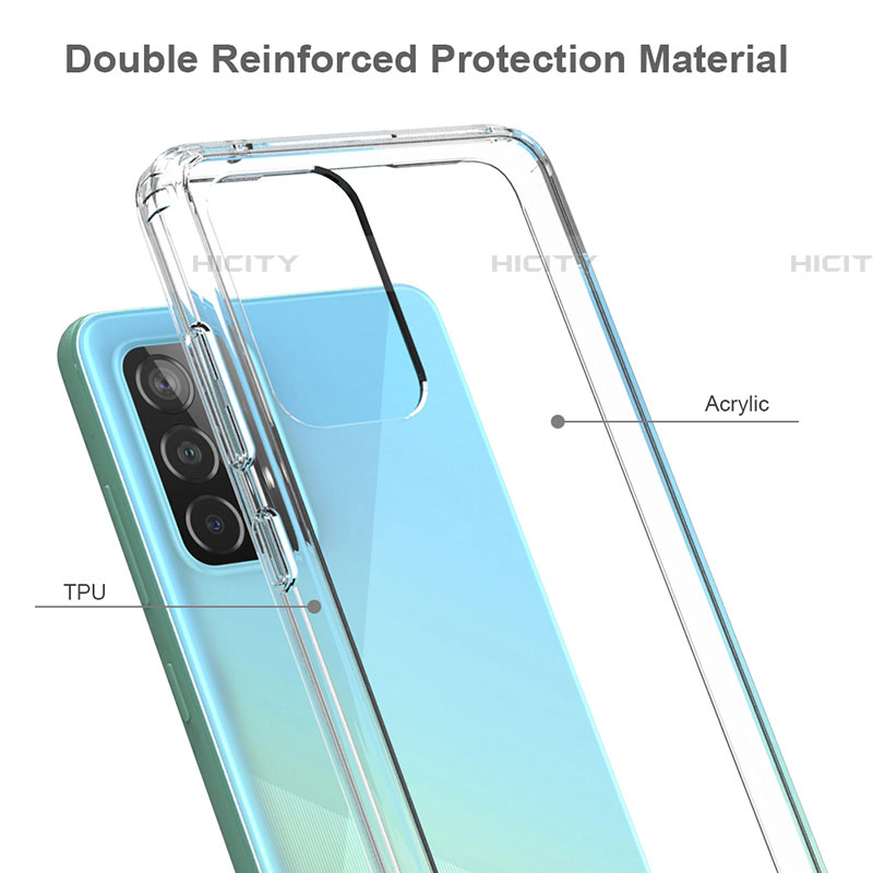 Silikon Schutzhülle Rahmen Tasche Hülle Durchsichtig Transparent 360 Grad Ganzkörper ZJ5 für Samsung Galaxy A52 4G groß