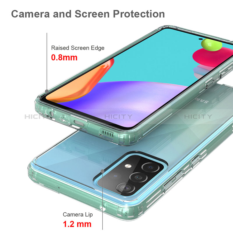 Silikon Schutzhülle Rahmen Tasche Hülle Durchsichtig Transparent 360 Grad Ganzkörper ZJ5 für Samsung Galaxy A52s 5G groß