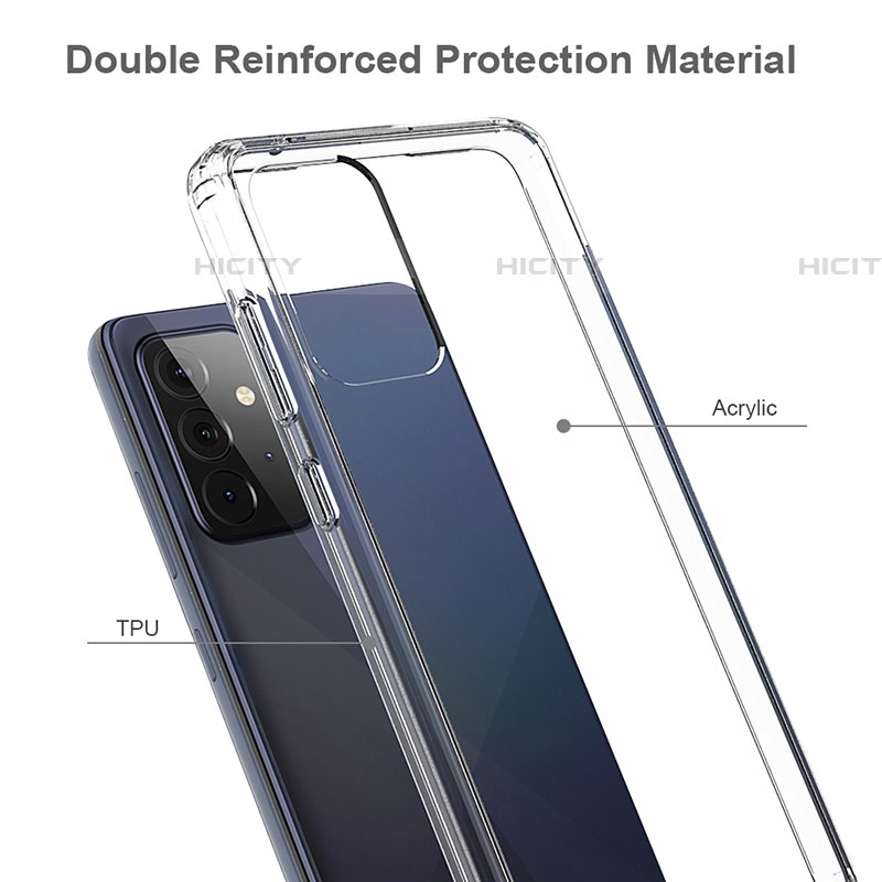 Silikon Schutzhülle Rahmen Tasche Hülle Durchsichtig Transparent 360 Grad Ganzkörper ZJ5 für Samsung Galaxy A72 4G