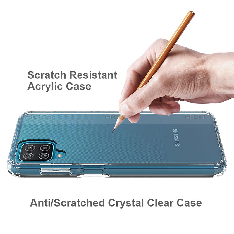 Silikon Schutzhülle Rahmen Tasche Hülle Durchsichtig Transparent 360 Grad Ganzkörper ZJ5 für Samsung Galaxy F12 groß