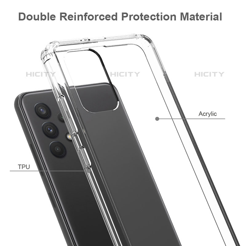 Silikon Schutzhülle Rahmen Tasche Hülle Durchsichtig Transparent 360 Grad Ganzkörper ZJ5 für Samsung Galaxy M32 5G