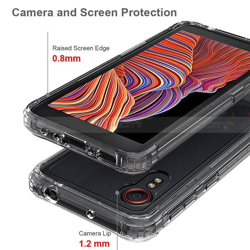 Silikon Schutzhülle Rahmen Tasche Hülle Durchsichtig Transparent 360 Grad Ganzkörper ZJ5 für Samsung Galaxy XCover 5 SM-G525F