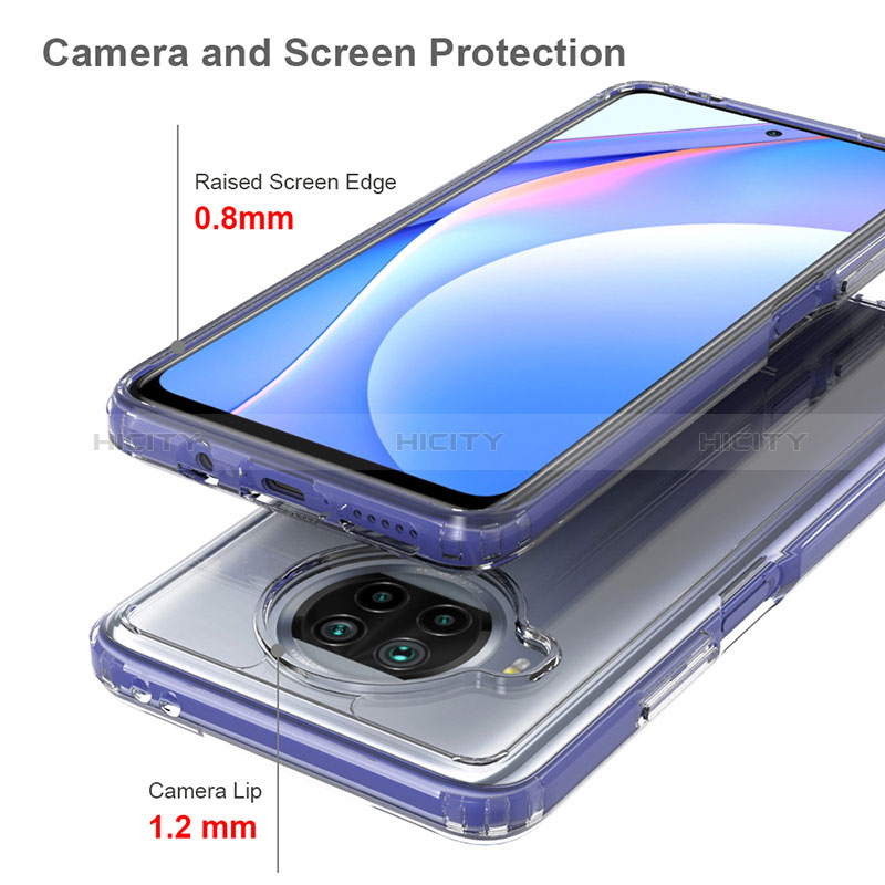 Silikon Schutzhülle Rahmen Tasche Hülle Durchsichtig Transparent 360 Grad Ganzkörper ZJ5 für Xiaomi Mi 10i 5G groß