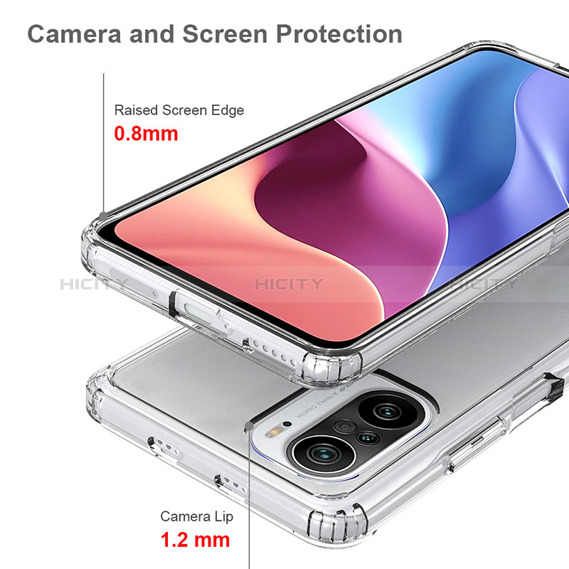 Silikon Schutzhülle Rahmen Tasche Hülle Durchsichtig Transparent 360 Grad Ganzkörper ZJ5 für Xiaomi Mi 11i 5G groß