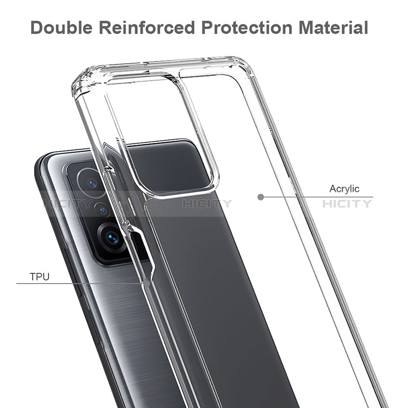 Silikon Schutzhülle Rahmen Tasche Hülle Durchsichtig Transparent 360 Grad Ganzkörper ZJ5 für Xiaomi Mi 11T Pro 5G groß