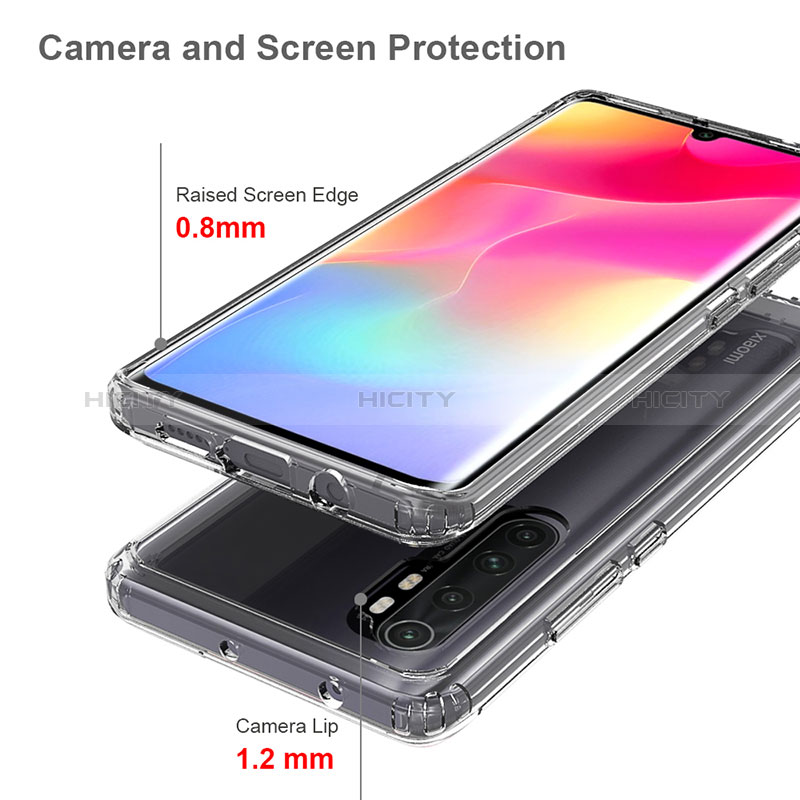 Silikon Schutzhülle Rahmen Tasche Hülle Durchsichtig Transparent 360 Grad Ganzkörper ZJ5 für Xiaomi Mi Note 10 Lite