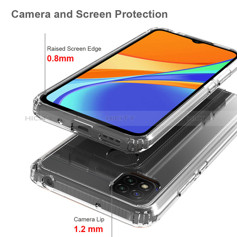 Silikon Schutzhülle Rahmen Tasche Hülle Durchsichtig Transparent 360 Grad Ganzkörper ZJ5 für Xiaomi POCO C3