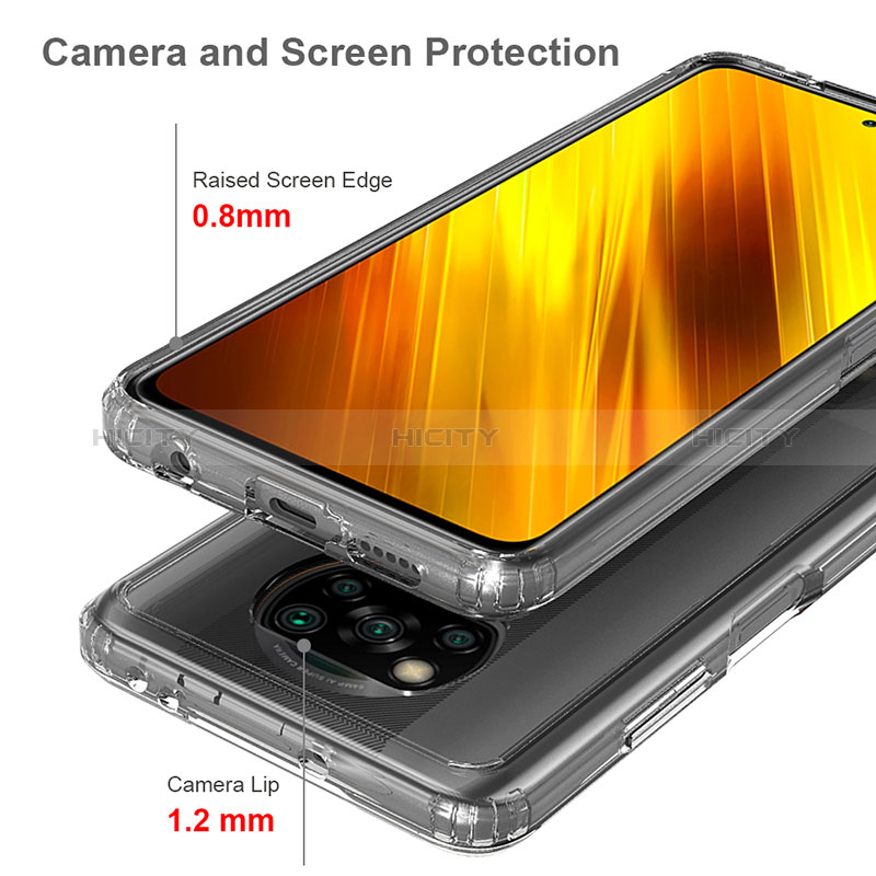 Silikon Schutzhülle Rahmen Tasche Hülle Durchsichtig Transparent 360 Grad Ganzkörper ZJ5 für Xiaomi Poco X3 Pro