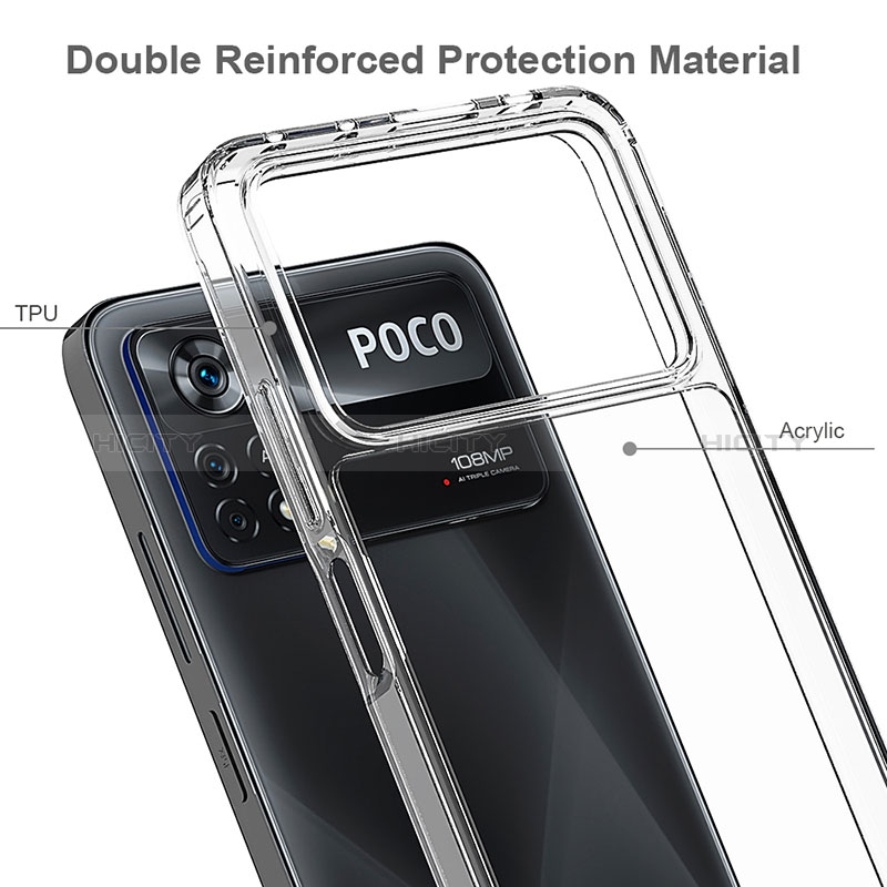 Silikon Schutzhülle Rahmen Tasche Hülle Durchsichtig Transparent 360 Grad Ganzkörper ZJ5 für Xiaomi Poco X4 Pro 5G