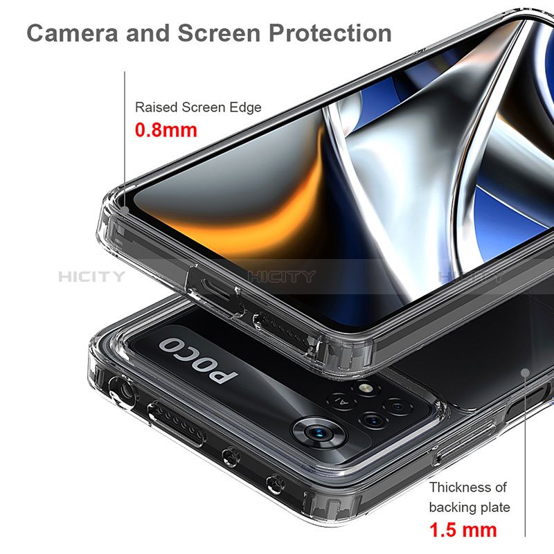 Silikon Schutzhülle Rahmen Tasche Hülle Durchsichtig Transparent 360 Grad Ganzkörper ZJ5 für Xiaomi Poco X4 Pro 5G