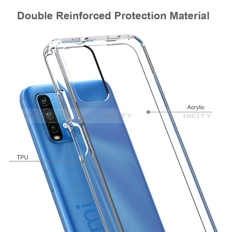 Silikon Schutzhülle Rahmen Tasche Hülle Durchsichtig Transparent 360 Grad Ganzkörper ZJ5 für Xiaomi Redmi 9 Power