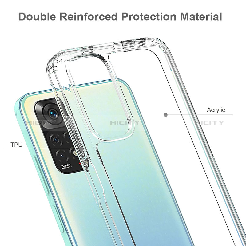 Silikon Schutzhülle Rahmen Tasche Hülle Durchsichtig Transparent 360 Grad Ganzkörper ZJ5 für Xiaomi Redmi Note 11 4G (2022) groß