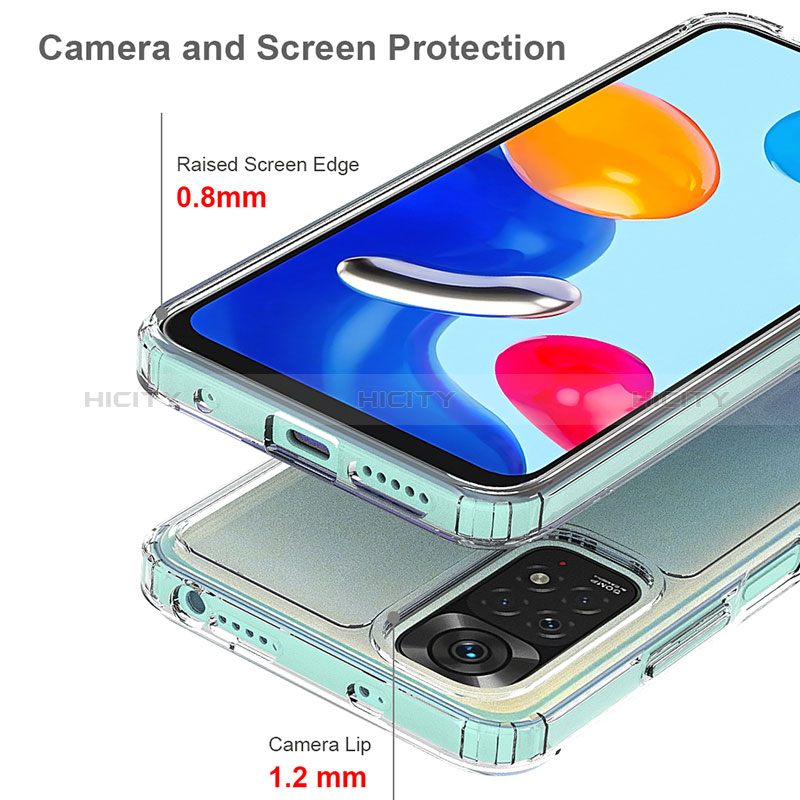 Silikon Schutzhülle Rahmen Tasche Hülle Durchsichtig Transparent 360 Grad Ganzkörper ZJ5 für Xiaomi Redmi Note 11S 4G