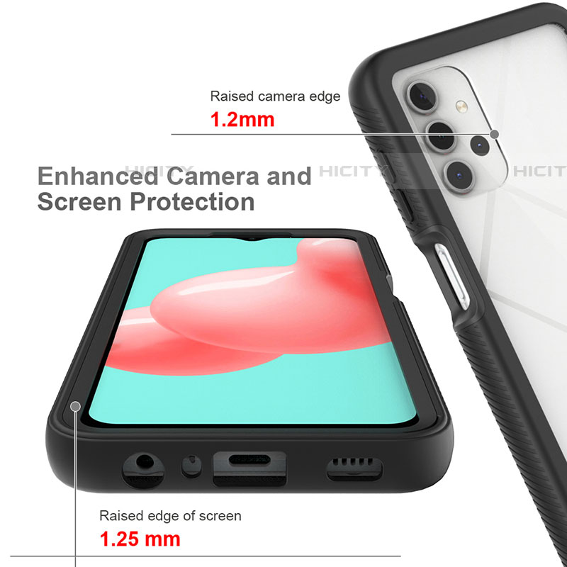 Silikon Schutzhülle Rahmen Tasche Hülle Durchsichtig Transparent 360 Grad Ganzkörper ZJ6 für Samsung Galaxy A32 5G groß