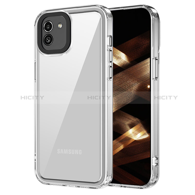 Silikon Schutzhülle Rahmen Tasche Hülle Durchsichtig Transparent AC1 für Samsung Galaxy A03 groß