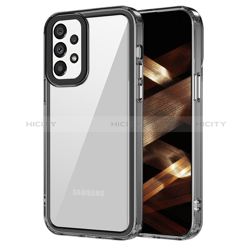 Silikon Schutzhülle Rahmen Tasche Hülle Durchsichtig Transparent AC1 für Samsung Galaxy A52 4G Schwarz