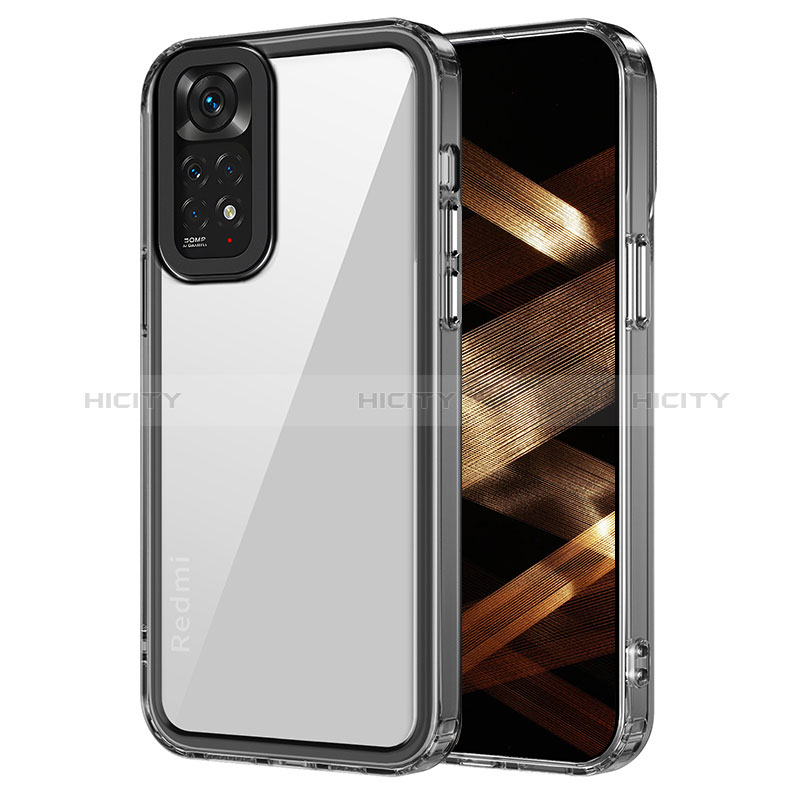 Silikon Schutzhülle Rahmen Tasche Hülle Durchsichtig Transparent AC1 für Xiaomi Redmi Note 11S 4G Schwarz