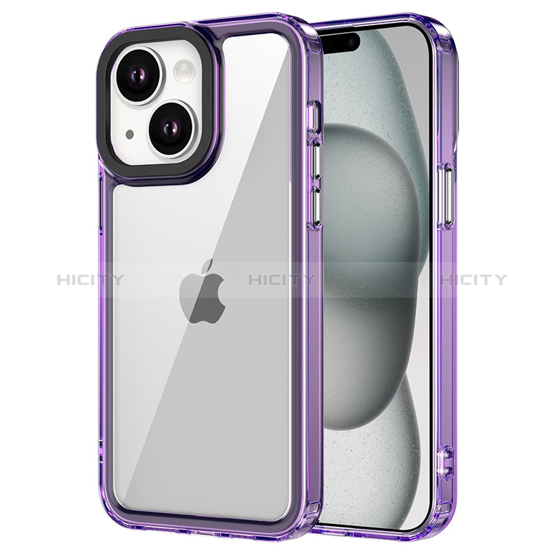 Silikon Schutzhülle Rahmen Tasche Hülle Durchsichtig Transparent AC2 für Apple iPhone 13 Violett