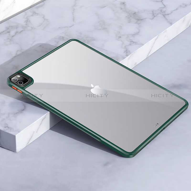 Silikon Schutzhülle Rahmen Tasche Hülle Durchsichtig Transparent für Apple iPad Pro 11 (2020) Grün Plus