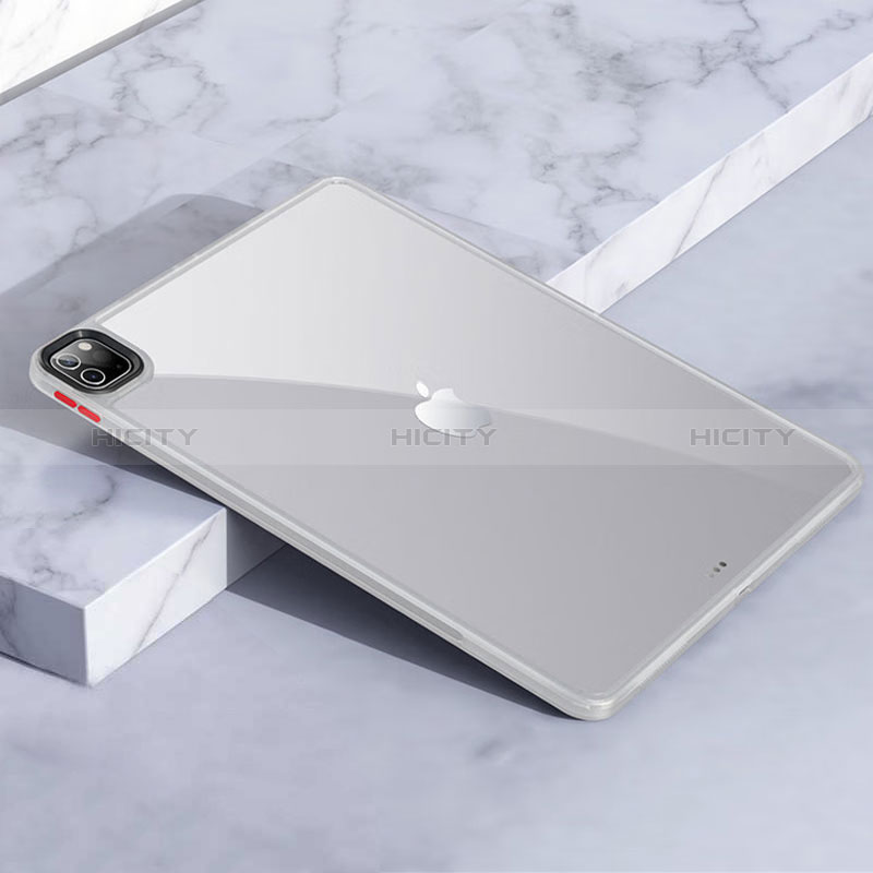Silikon Schutzhülle Rahmen Tasche Hülle Durchsichtig Transparent für Apple iPad Pro 12.9 (2021) Weiß