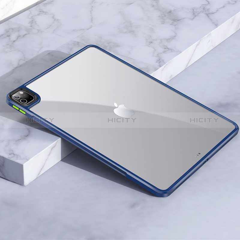 Silikon Schutzhülle Rahmen Tasche Hülle Durchsichtig Transparent für Apple iPad Pro 12.9 (2022) Blau