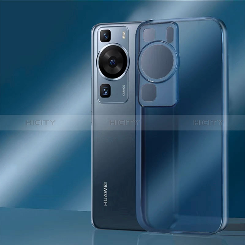 Silikon Schutzhülle Rahmen Tasche Hülle Durchsichtig Transparent für Huawei P60 Pro Blau Plus