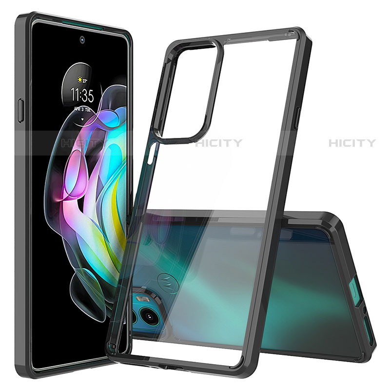 Silikon Schutzhülle Rahmen Tasche Hülle Durchsichtig Transparent für Motorola Moto Edge Lite 5G Schwarz