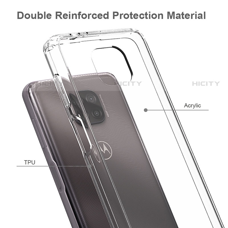 Silikon Schutzhülle Rahmen Tasche Hülle Durchsichtig Transparent für Motorola Moto G Power (2021) groß