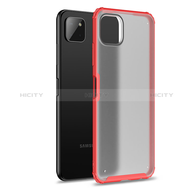 Silikon Schutzhülle Rahmen Tasche Hülle Durchsichtig Transparent für Samsung Galaxy A22s 5G Rot