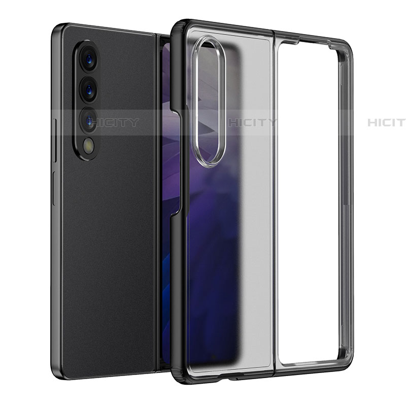 Silikon Schutzhülle Rahmen Tasche Hülle Durchsichtig Transparent für Samsung Galaxy Z Fold4 5G Schwarz