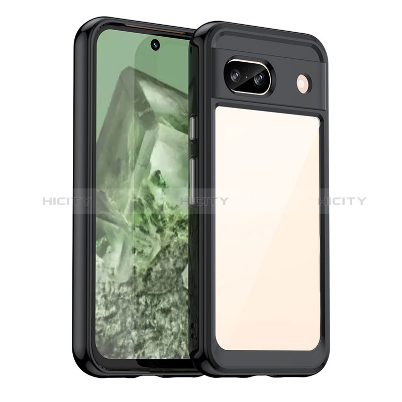 Silikon Schutzhülle Rahmen Tasche Hülle Durchsichtig Transparent J01S für Google Pixel 8a 5G Schwarz