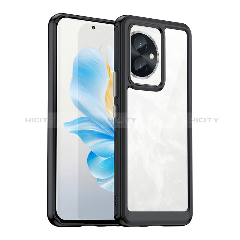 Silikon Schutzhülle Rahmen Tasche Hülle Durchsichtig Transparent J01S für Huawei Honor 100 5G Schwarz Plus