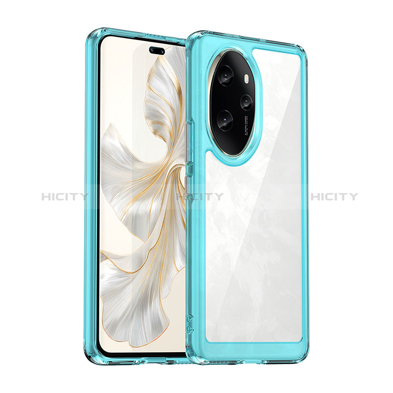 Silikon Schutzhülle Rahmen Tasche Hülle Durchsichtig Transparent J01S für Huawei Honor 100 Pro 5G Blau Plus