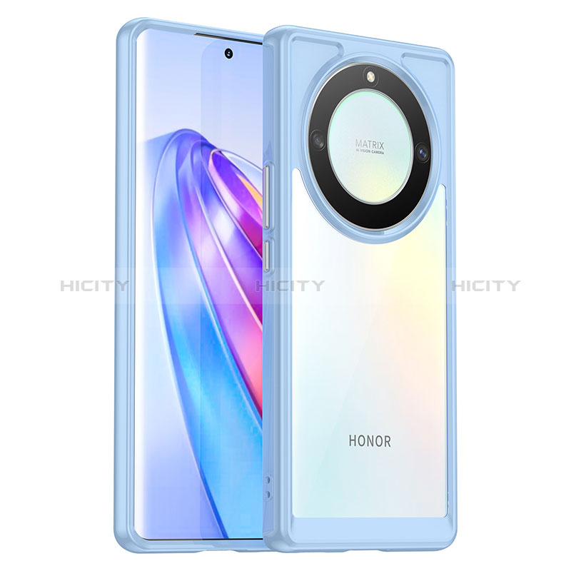 Silikon Schutzhülle Rahmen Tasche Hülle Durchsichtig Transparent J01S für Huawei Honor Magic5 Lite 5G Hellblau