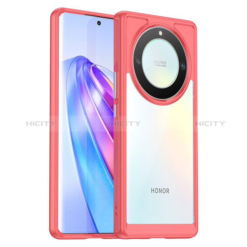 Silikon Schutzhülle Rahmen Tasche Hülle Durchsichtig Transparent J01S für Huawei Honor Magic5 Lite 5G Pink