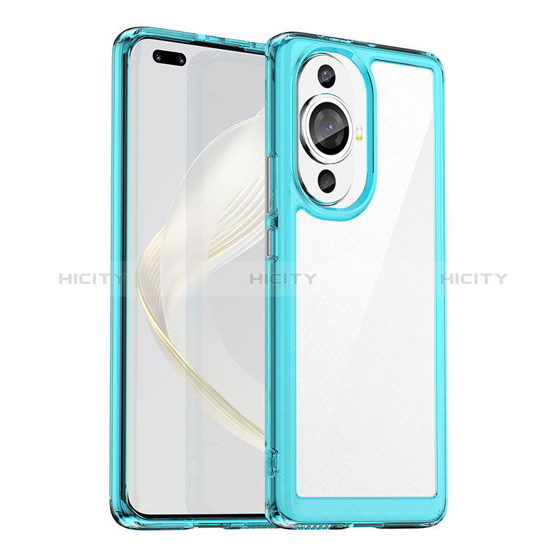 Silikon Schutzhülle Rahmen Tasche Hülle Durchsichtig Transparent J01S für Huawei Nova 11 Pro Blau