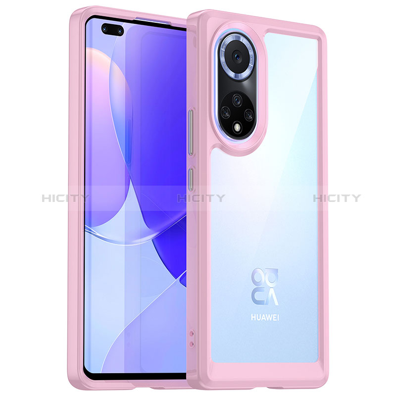 Silikon Schutzhülle Rahmen Tasche Hülle Durchsichtig Transparent J01S für Huawei Nova 9 Pro Rosa