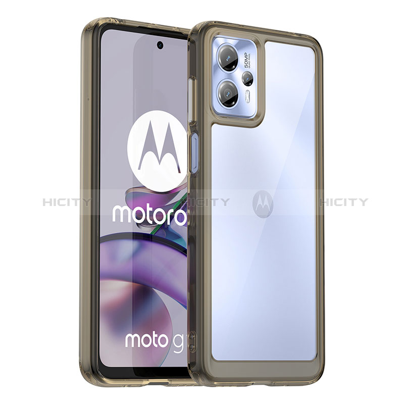 Silikon Schutzhülle Rahmen Tasche Hülle Durchsichtig Transparent J01S für Motorola Moto G13 Schwarz