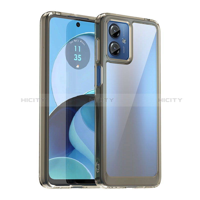 Silikon Schutzhülle Rahmen Tasche Hülle Durchsichtig Transparent J01S für Motorola Moto G14 Grau Plus