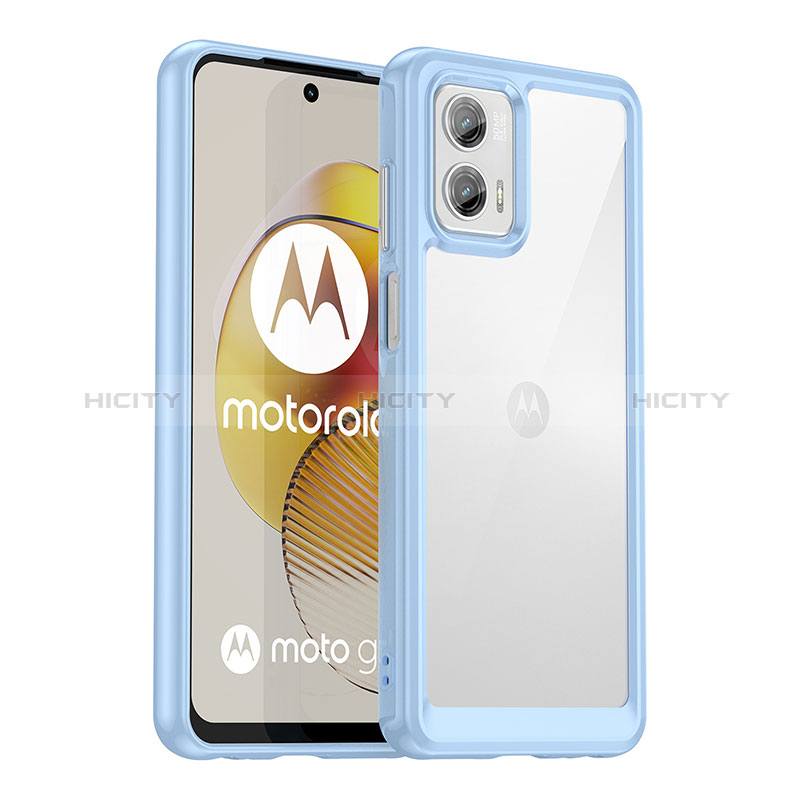 Silikon Schutzhülle Rahmen Tasche Hülle Durchsichtig Transparent J01S für Motorola Moto G73 5G groß