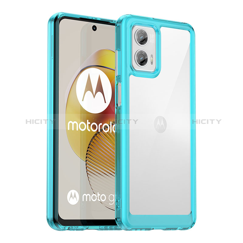 Silikon Schutzhülle Rahmen Tasche Hülle Durchsichtig Transparent J01S für Motorola Moto G73 5G groß