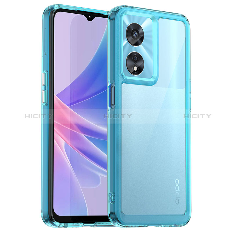 Silikon Schutzhülle Rahmen Tasche Hülle Durchsichtig Transparent J01S für Oppo A1 5G Cyan